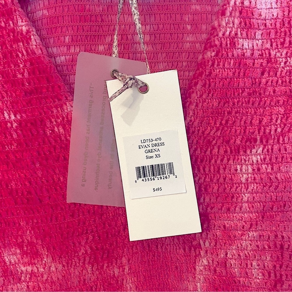 NWT Loveshackfancy Evan dress grenadine pink XS - Picture 10 of 15